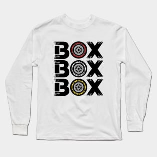 Box Box Box F1 Tyre Compound V2 Design Long Sleeve T-Shirt